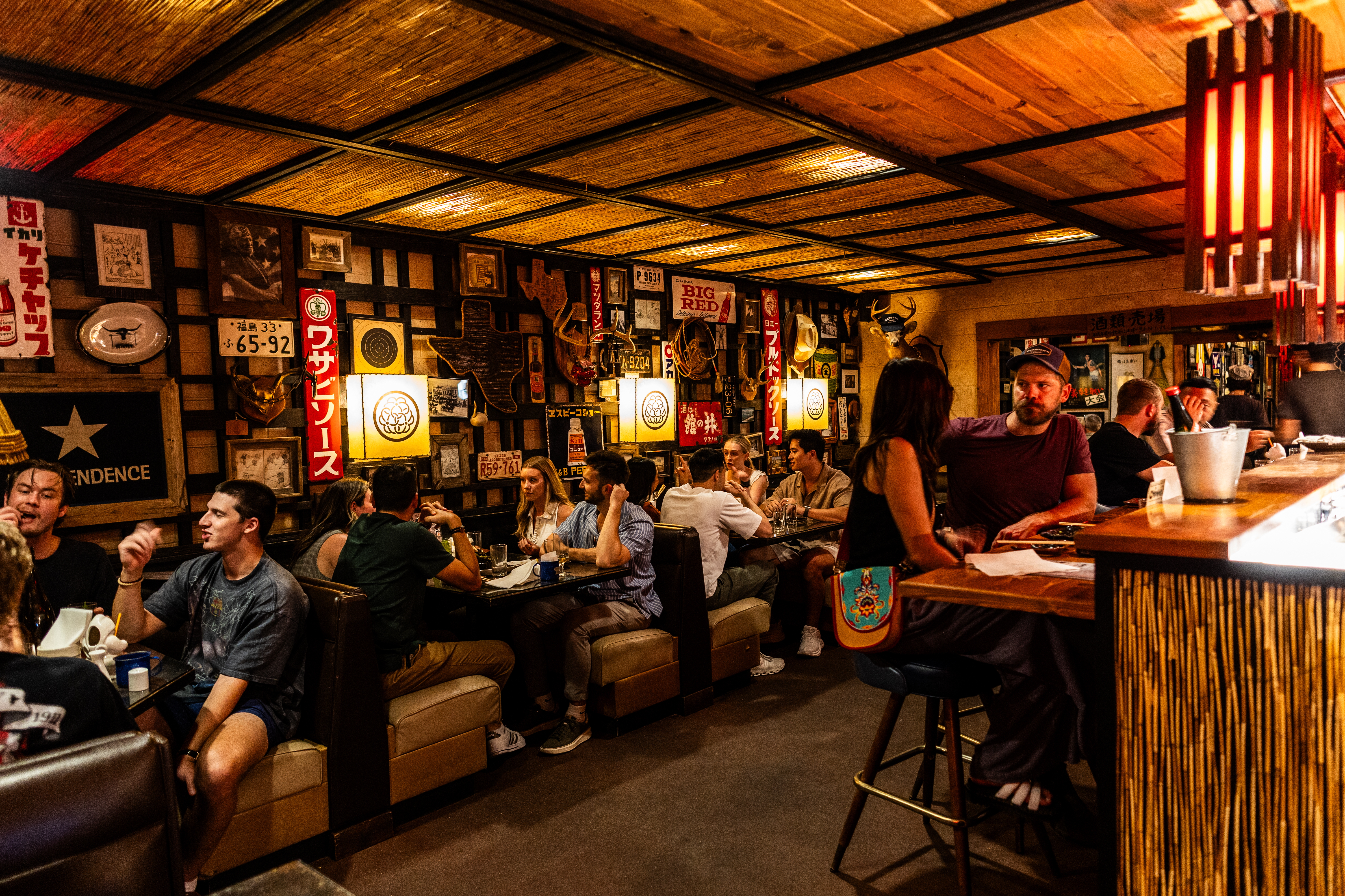 The funky scene at Kemuri Tatsu-Ya is as eclectic as the food