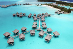 Overwater bungalows at Le Meridien Bora Bora