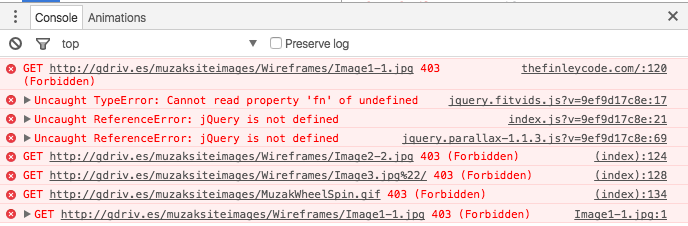 Error in the Dev Tools Console