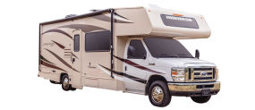 Side profile of the Roadbear Class C 25-27' Campervan
