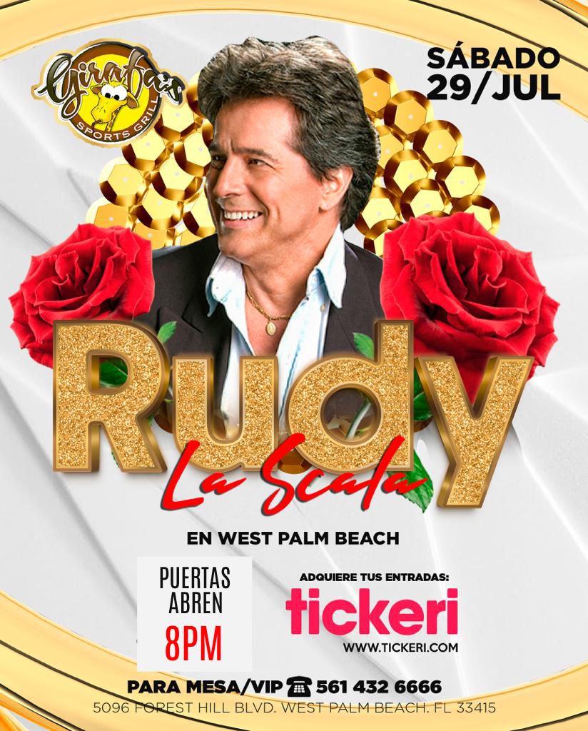 RUDY La SCALA en Concierto en West Palm Beach !!! Tickets Boletos at