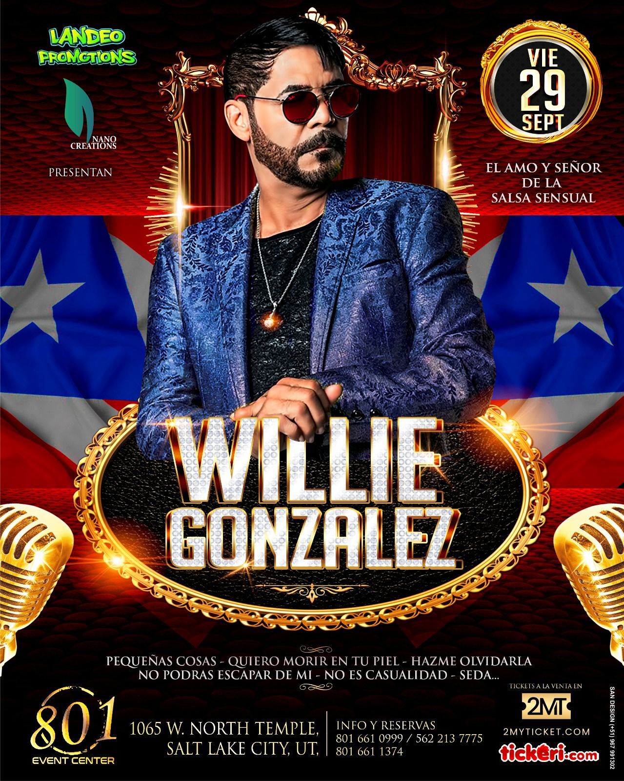 WILLIE GONZALES EN CONCIERTO ! Tickets Boletos at 801 Event Center