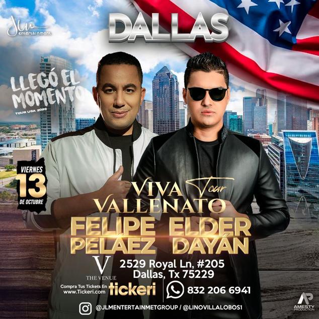 Dallas (Texas) FELIPE PELÁEZ, ELDER DAYÁN DÍAZ ¡EN CONCIERTO! Tickets