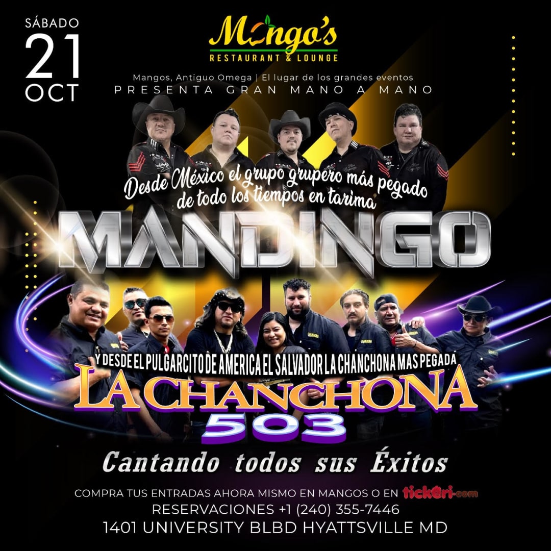 GRUPO MANDINGO EN CONCIERTO & LA CHANCHONA 503 Tickets Boletos at Mango's Restaurant & Lounge
