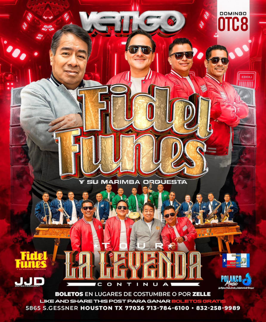FIDEL FUNES Y SU MARIMBA ORQUESTA EN CONCIERTO ! Tickets Boletos at Vertigo club Houston