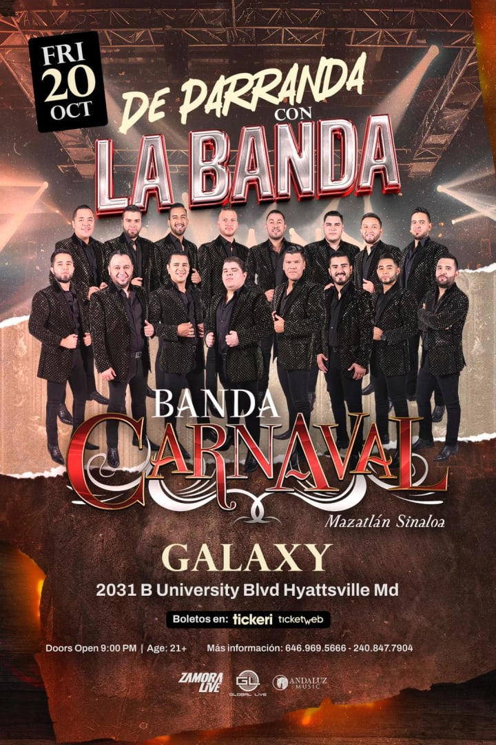 CANCELED BANDA CARNAVAL Mazatlan Sinaloa en MARYLAND Tickets Boletos at GALAXY NIGHT CLUB