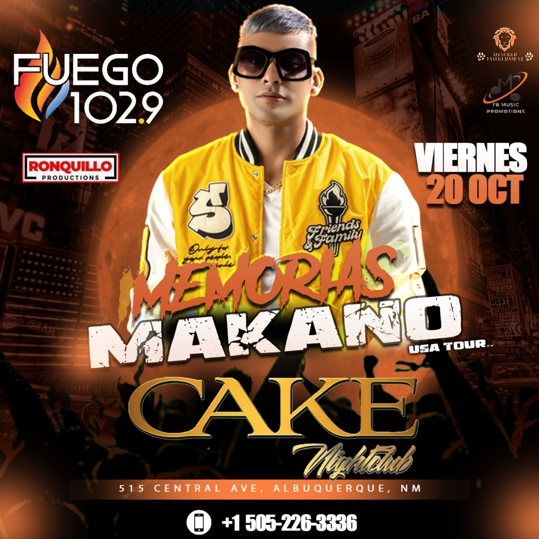 Makano en Cake Night club de Albuquerque, NM Tickets Boletos at Cake