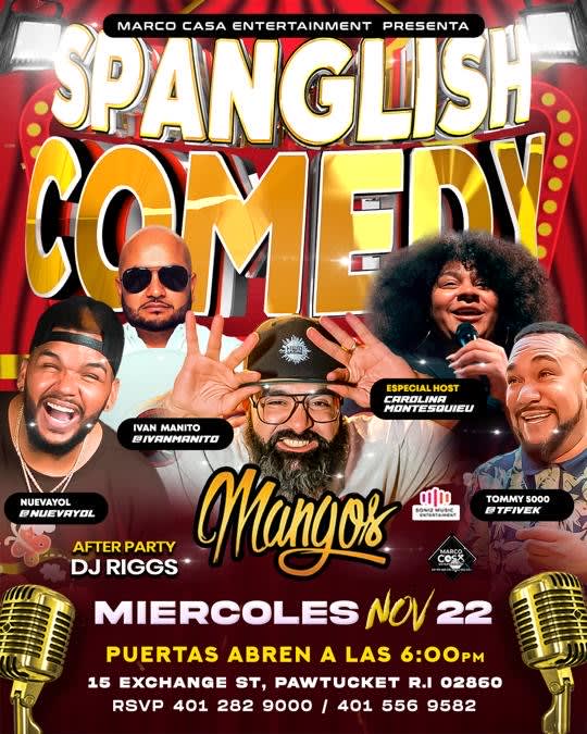 Spanglish Comedy Tickets Boletos at Mangos Restaurant & Hookah Lounge