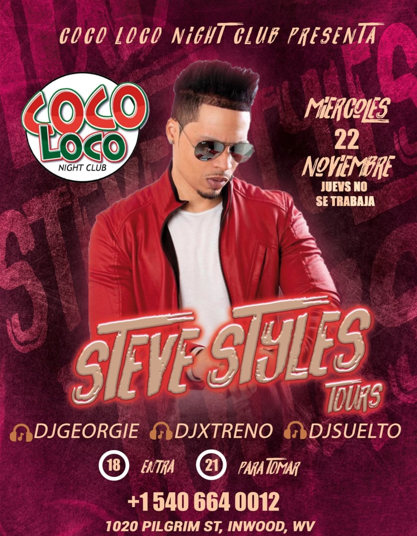 STEVE STYLES TOURS Tickets Boletos at Coco Loco Inwood