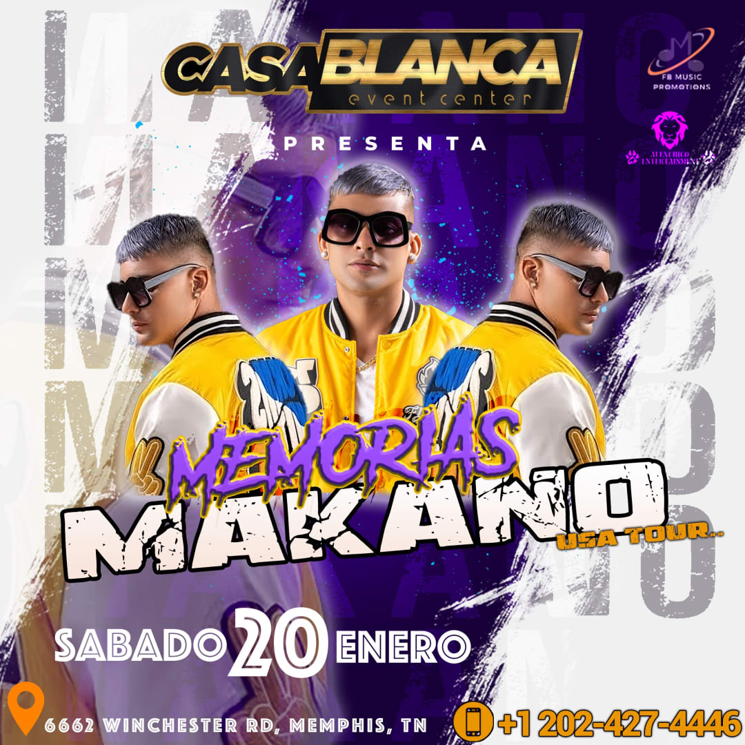 Makano Memorias USA Tour en Memphis TN Tickets Boletos at Casa Blanca