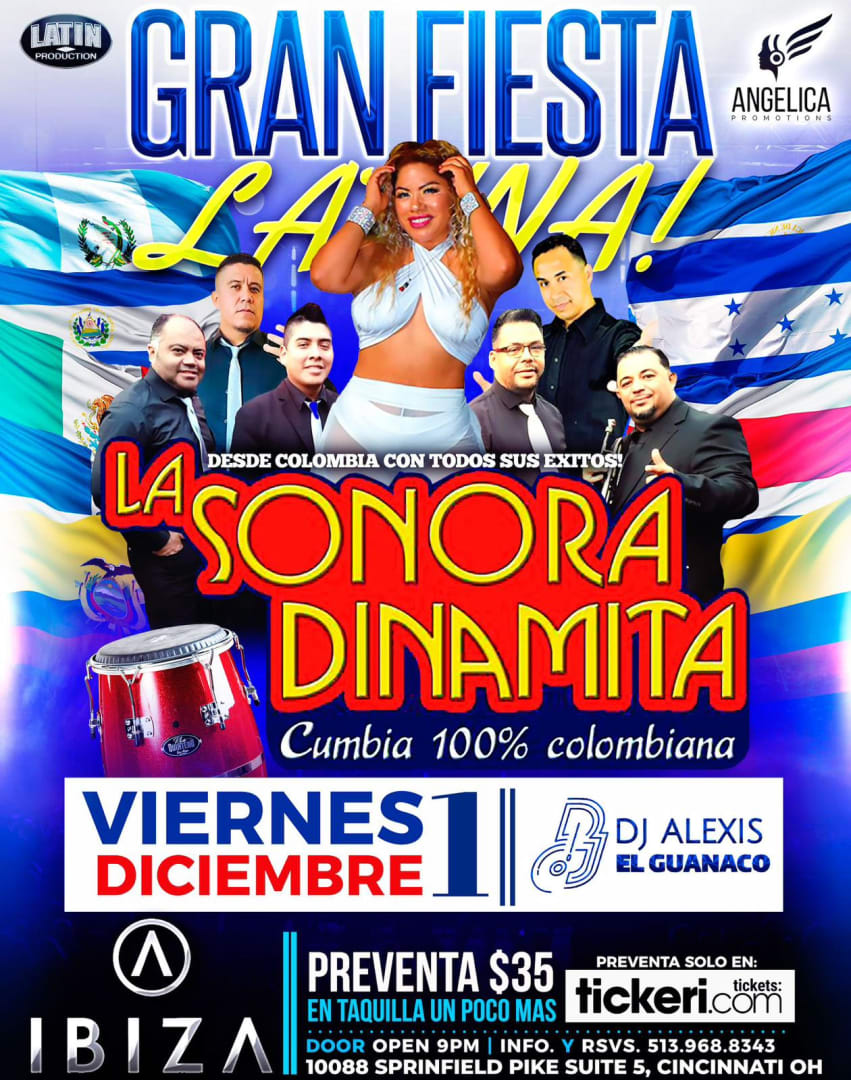 LA SONORA DINAMITA EN VIVO ! Tickets Boletos at IBIZA | CINCINNAT, Ohio