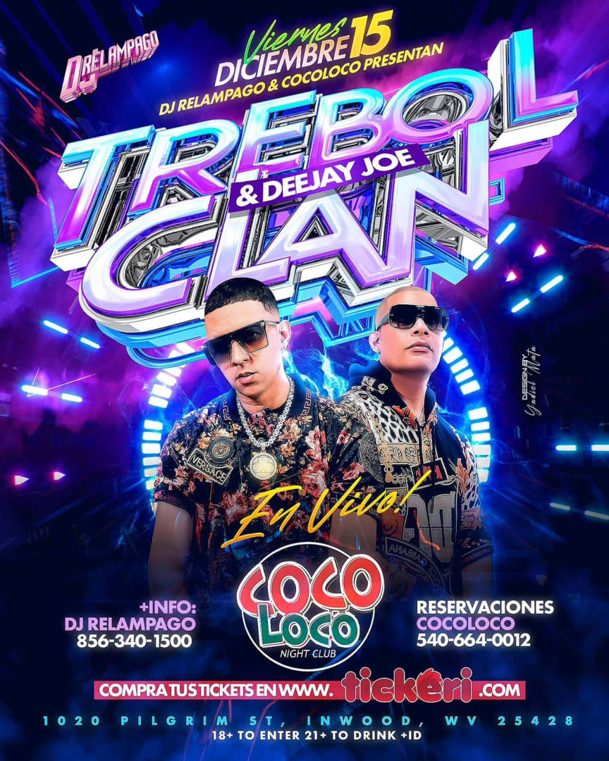 TREBOL CLAN Y DJ JOE EN VIVO ! Tickets Boletos at Coco Loco