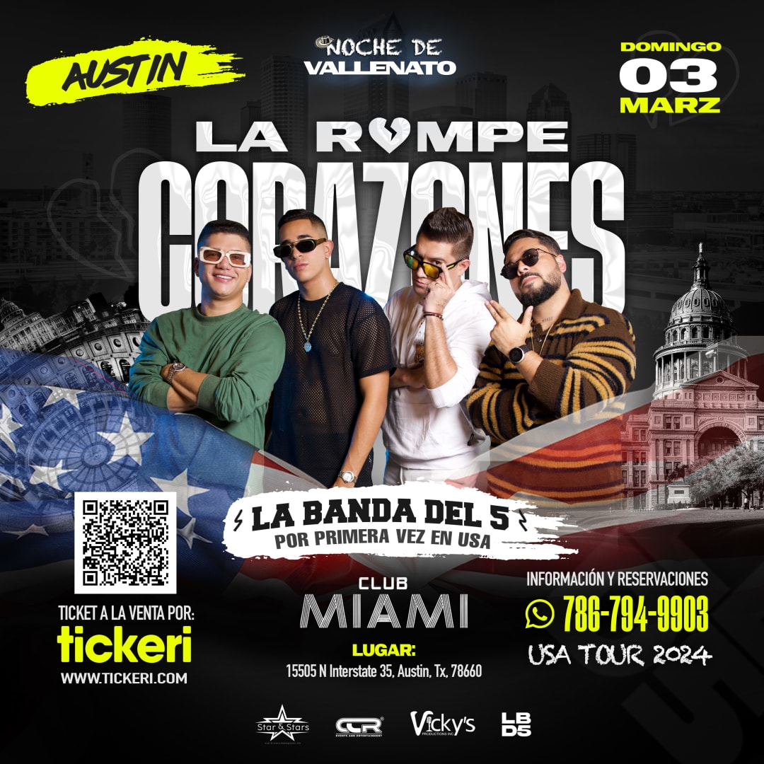 LA BANDA DEL 5 EN CONCIERTO. AUSTIN (TEXAS) Tickets Boletos at CLUB
