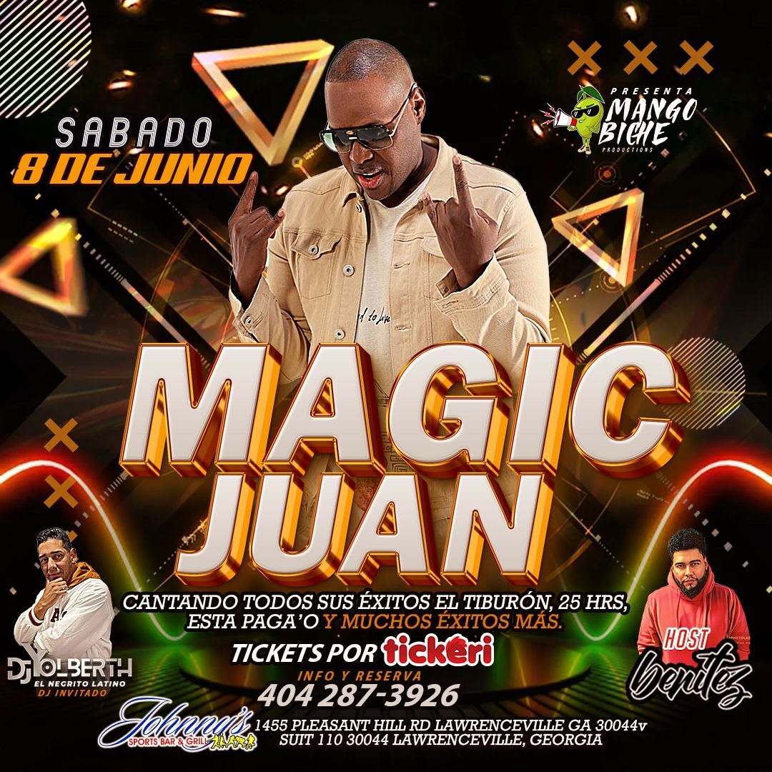 MAGIC JUAN EN CONCIERTO ! Tickets Boletos at Johnnys Sports Bar and
