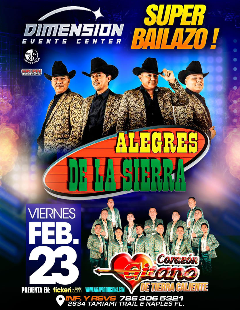 ALEGRES DE LA SIERRA Y CORAZON GITANO EN CONCIERTO ! Tickets Boletos at