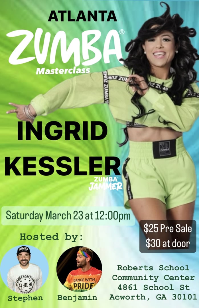 Zumba Master Class with Ingrid Kessler Tickets Boletos at Roberts School  Community Center