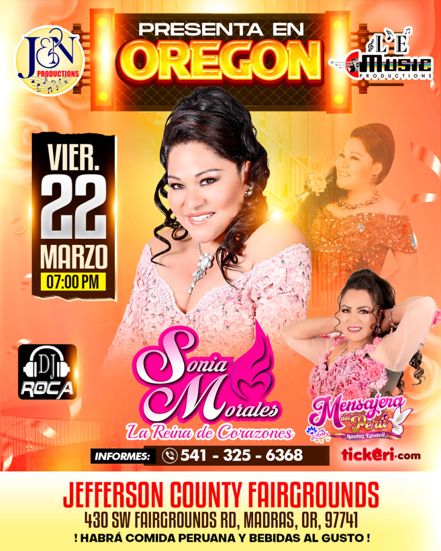 SONIA MORALES en OREGÓN Tickets Boletos at Jefferson County Fairgrounds