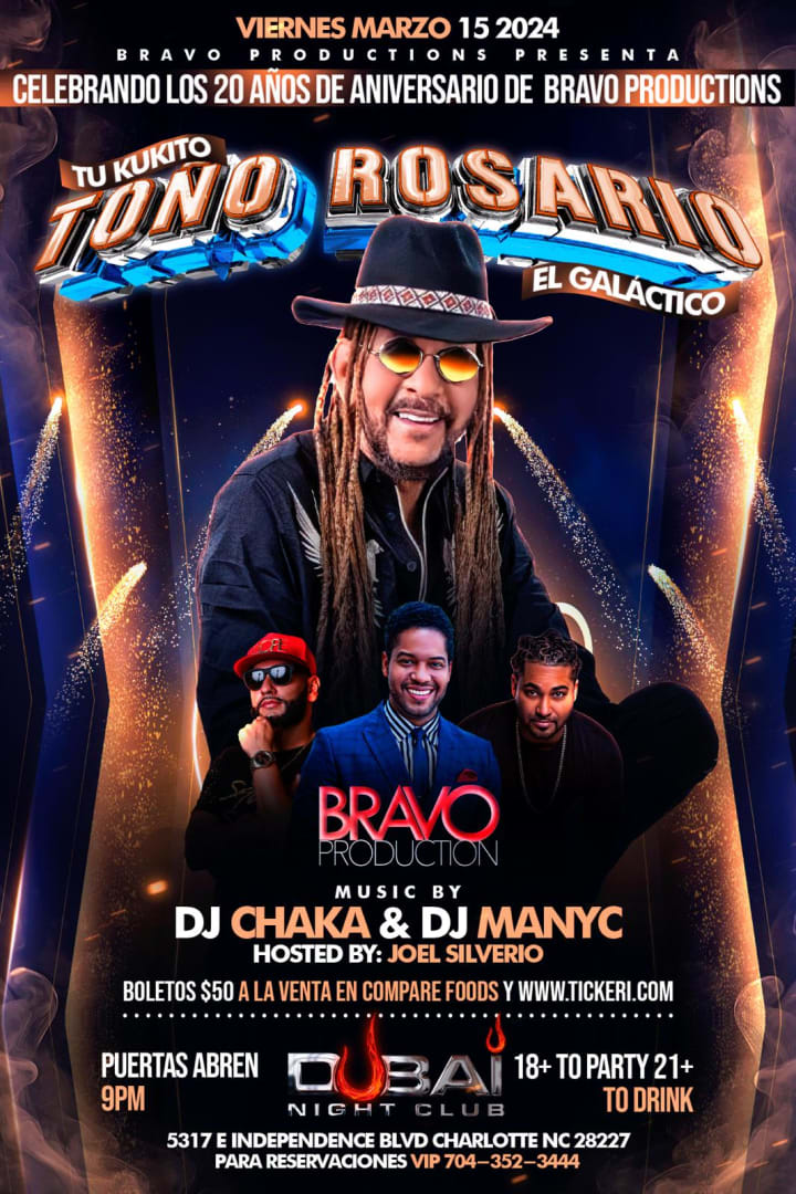 TOÑO ROSARIO "EN CONCIERTO" VIERNES 15 DE MARZO 2024 CLUB DUBAI