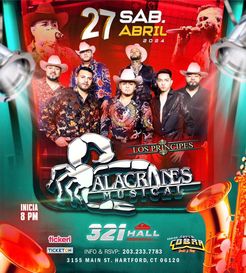 Alacranes Musical Tickets Boletos at 321 HALL Hartford, Connecticut