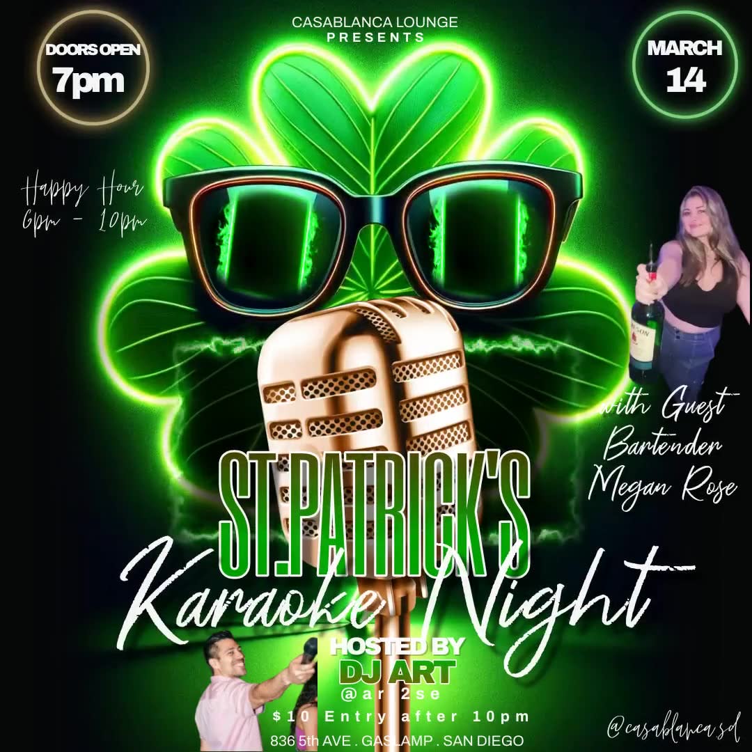 Karaoke Night in Gaslamp St. Patricks Day Edition Tickets Boletos at