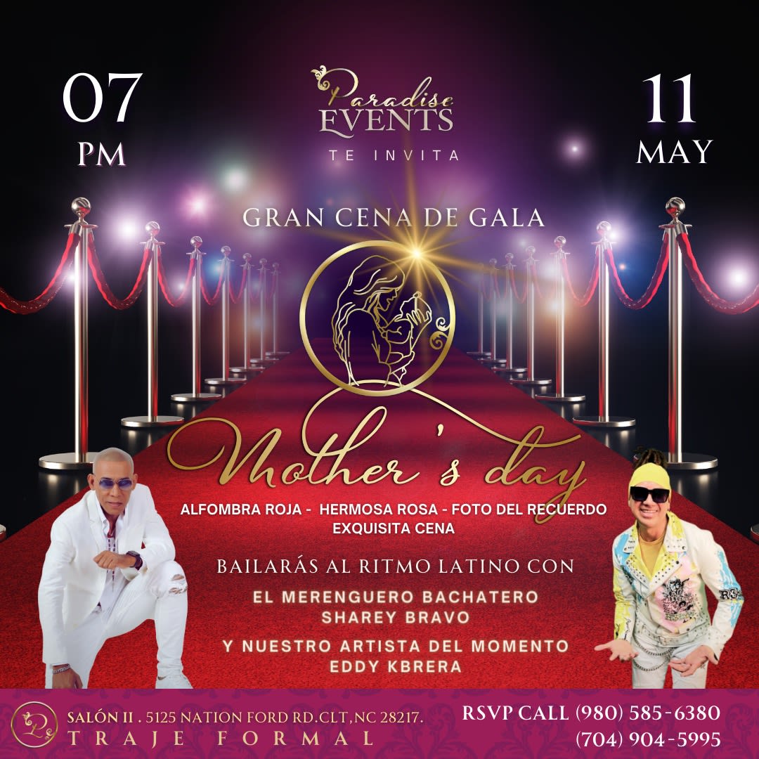 Gran Cena De Gala Mother's Day Tickets Boletos at Paradise Events 2