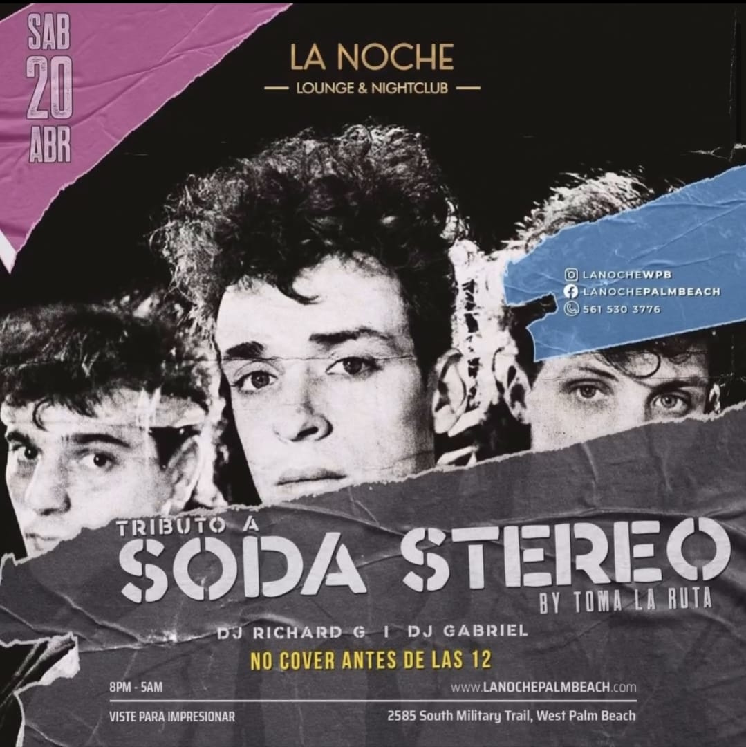 Tributo a Soda Stereo by Toma La Rota Tickets Boletos at La Noche