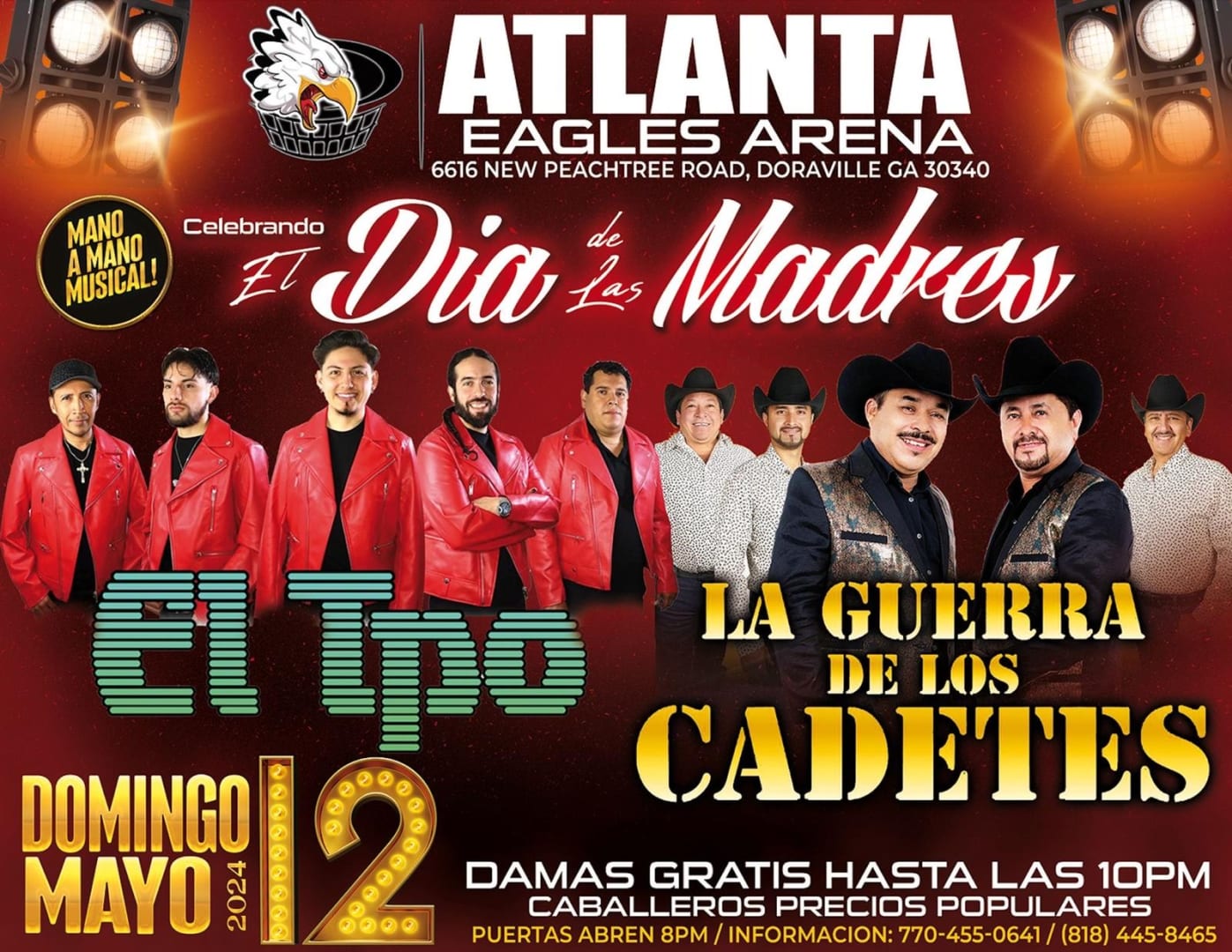 Dia de las Madres GRUPO EL TIEMPO y Cadetes Tickets Boletos at Atlanta