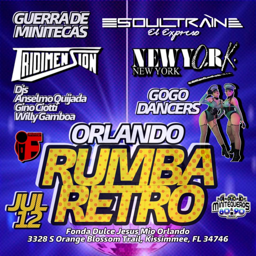 MEGA RUMBA RETRO ORLANDO 2024 Tickets Boletos at Fonda Dulce Jesus Mio