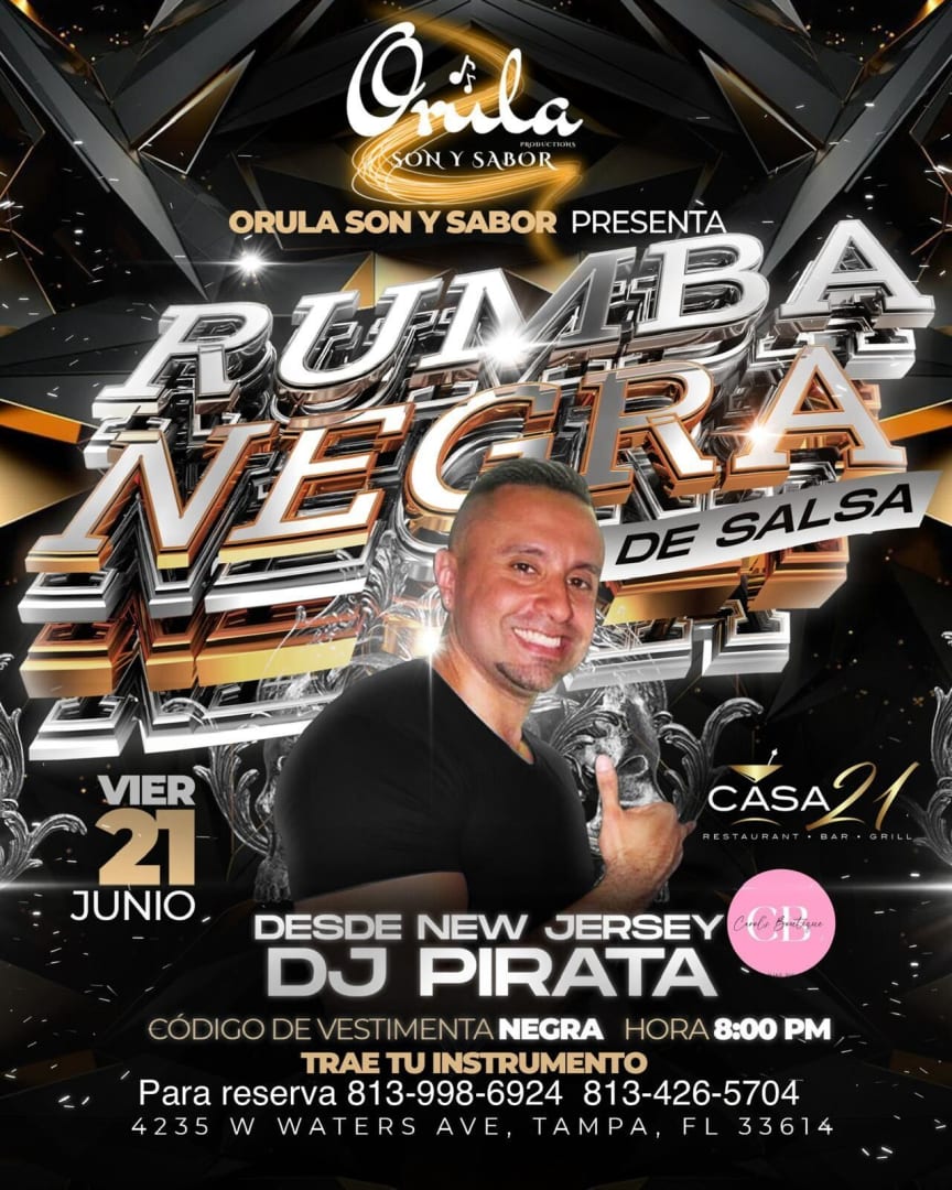 RUMBA NEGRA DE SALSA! Tickets Boletos at Casa 21 Restaurant Bar & Grill