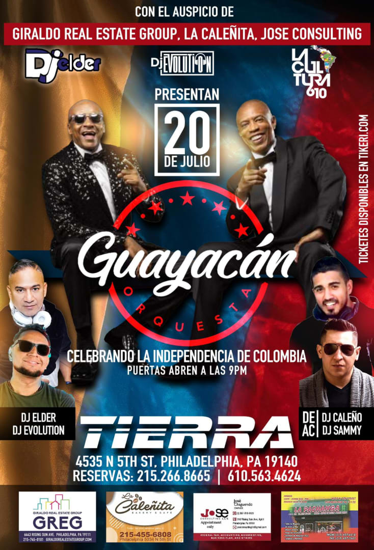 ORQUESTA GUAYACAN EN VIVO Tickets Boletos at Tierra Colombiana
