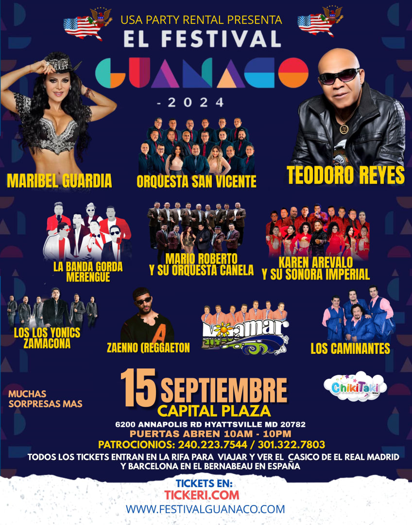 EL FESTIVAL GUANACO 2024 EN CAPITOL PLAZA, 6200 ANNAPOLIS ROAD HYATTSVILLE MARYLAND 20782