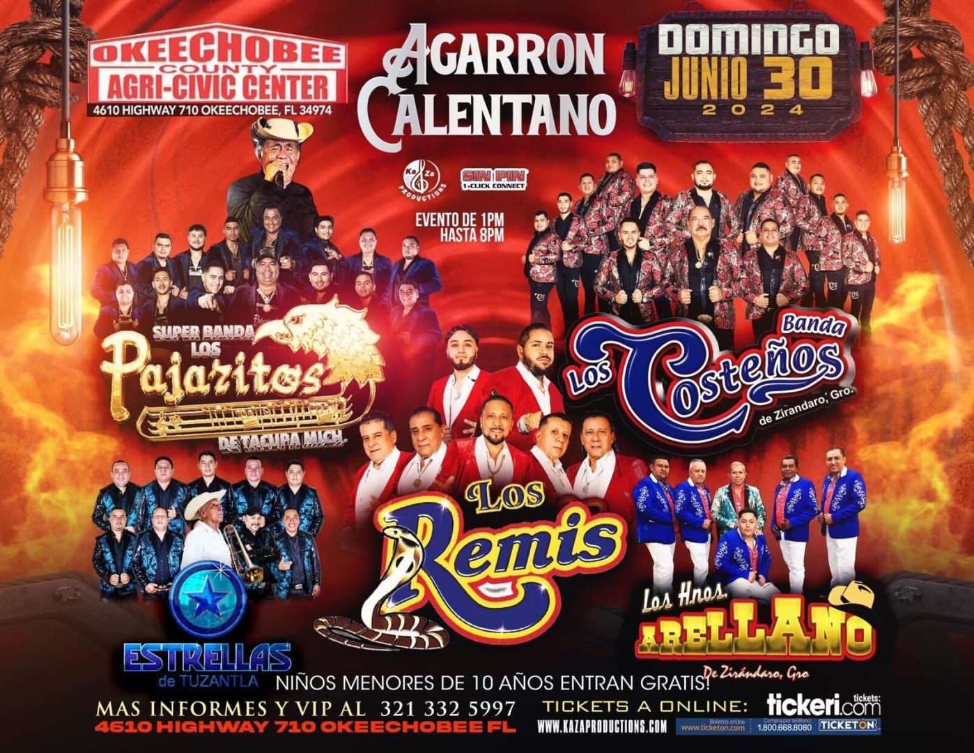 AGARRON CALENTANO ! Tickets Boletos at Okeechobee Agri Civic Center