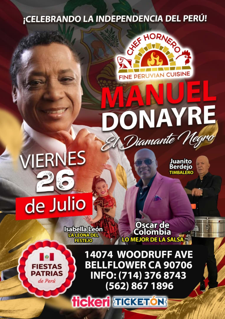 Manuel Donayre Tickets Boletos at CHEF HORNERO PERUVIAN RESTAURANT BAR