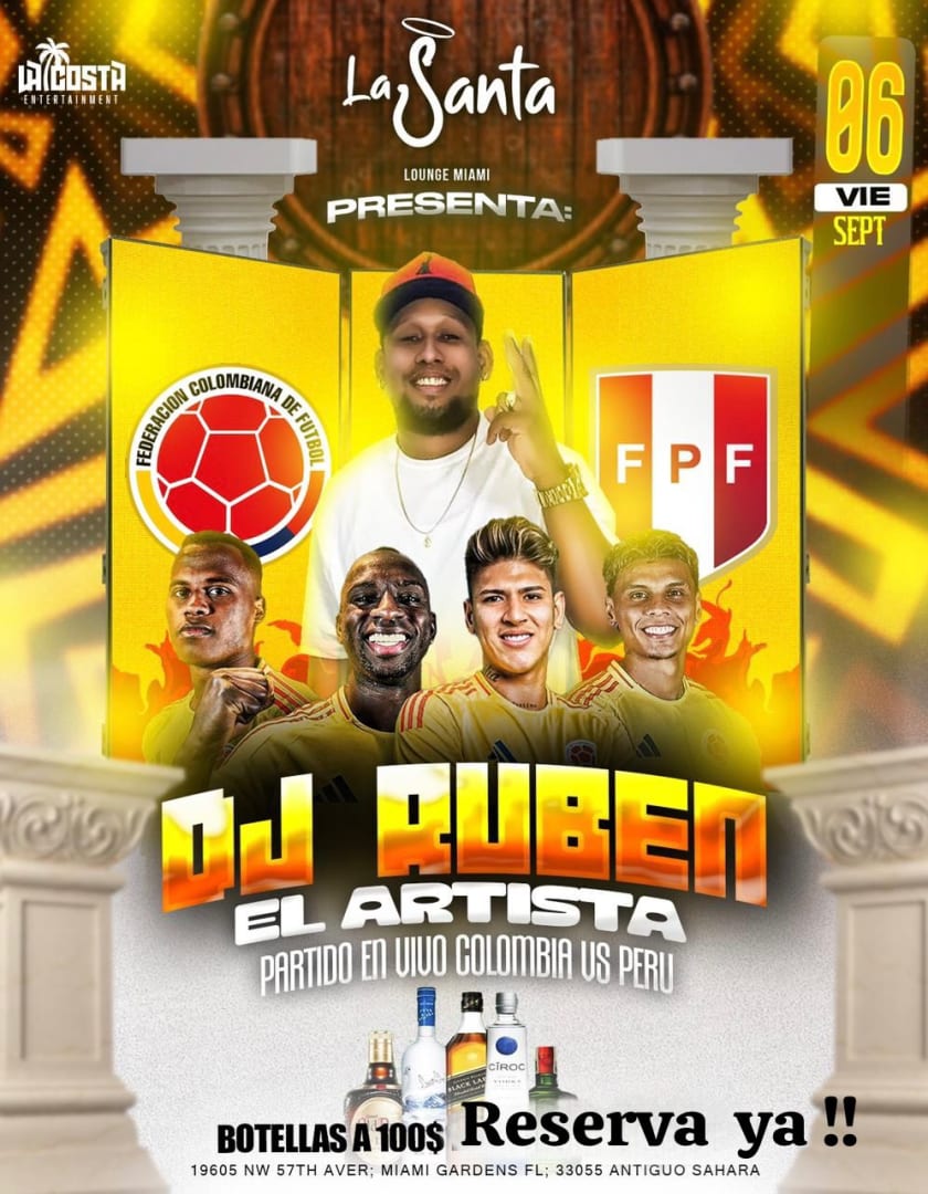 Transmisión en vivo colombia vs peru Tickets Boletos at La Santa lounge Opalocka, Florida