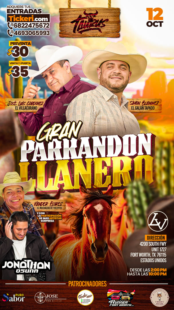 Gran parranda llanera Tickets Boletos at Rodeo West Fort Worth, Texas