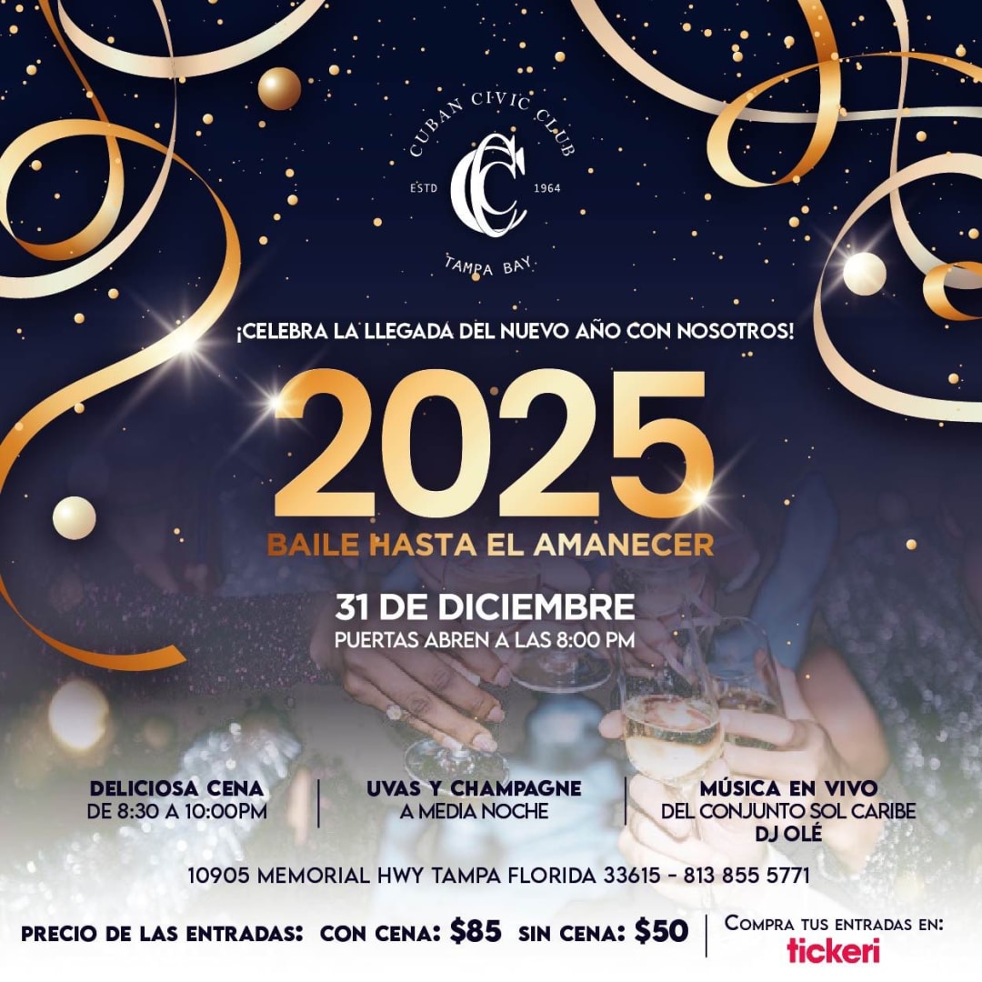 FUESTA DE FIN DE AÑO Tickets Boletos at Club Civico Cubano Tampa