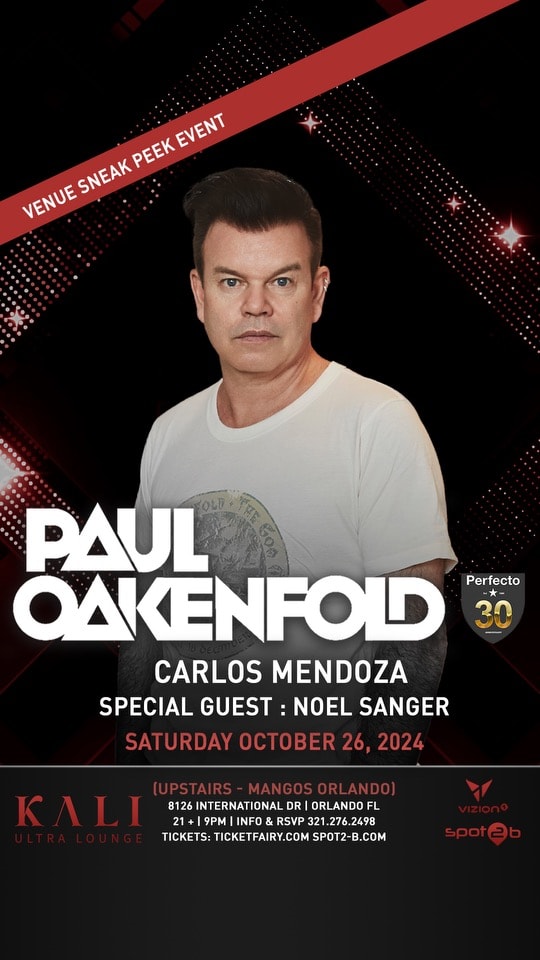 Paul Oakenfold Tickets Boletos at kali ultra lounge Orlando, Florida