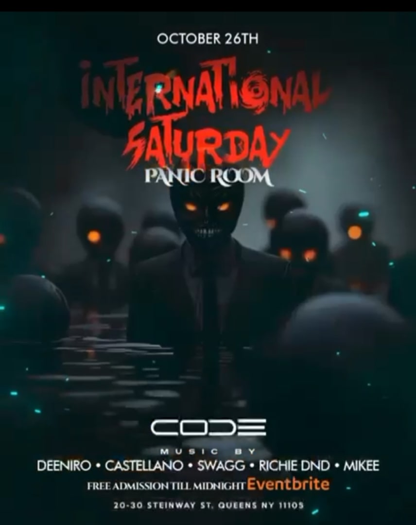 International Saturdays Panic Room Halloween Party At Code Astoria