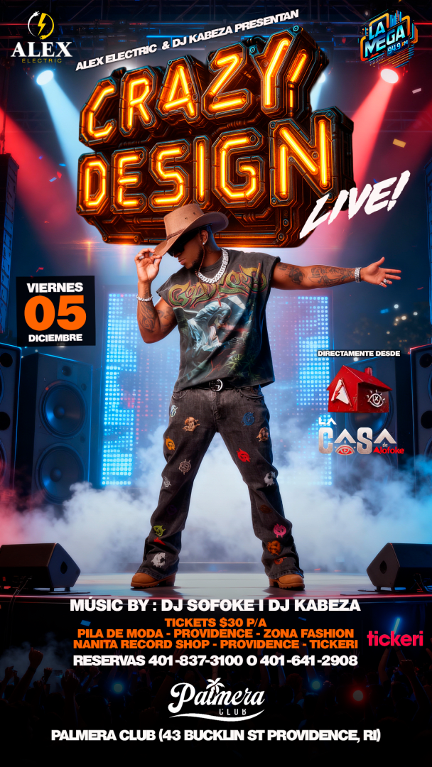 CRAZY DESIGN LIVE | PALMERA CLUB | PROVIDENCE, RI in Providence