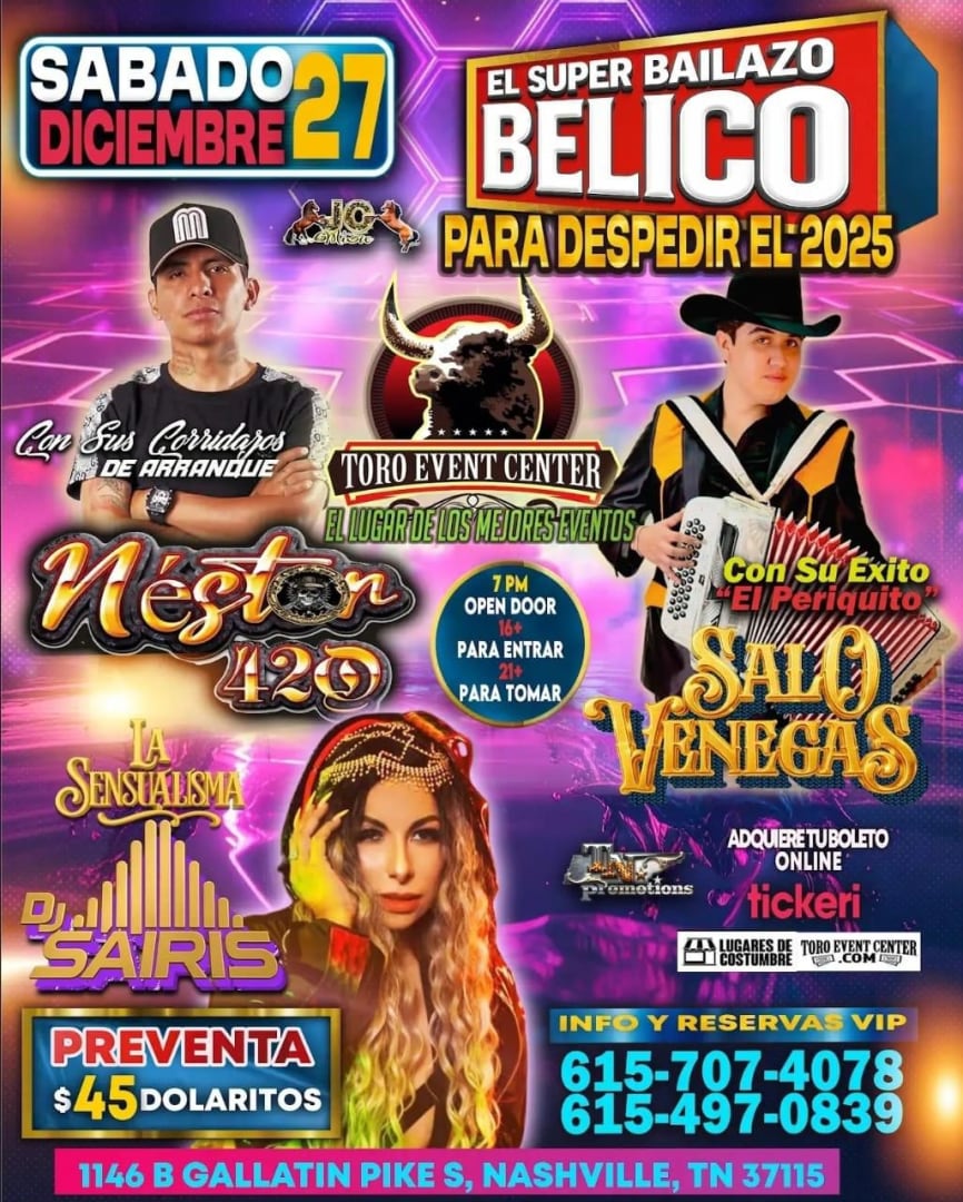 Nestor 420 & Salo Venegas Mas DJ Sairis in Nashville - Tickets