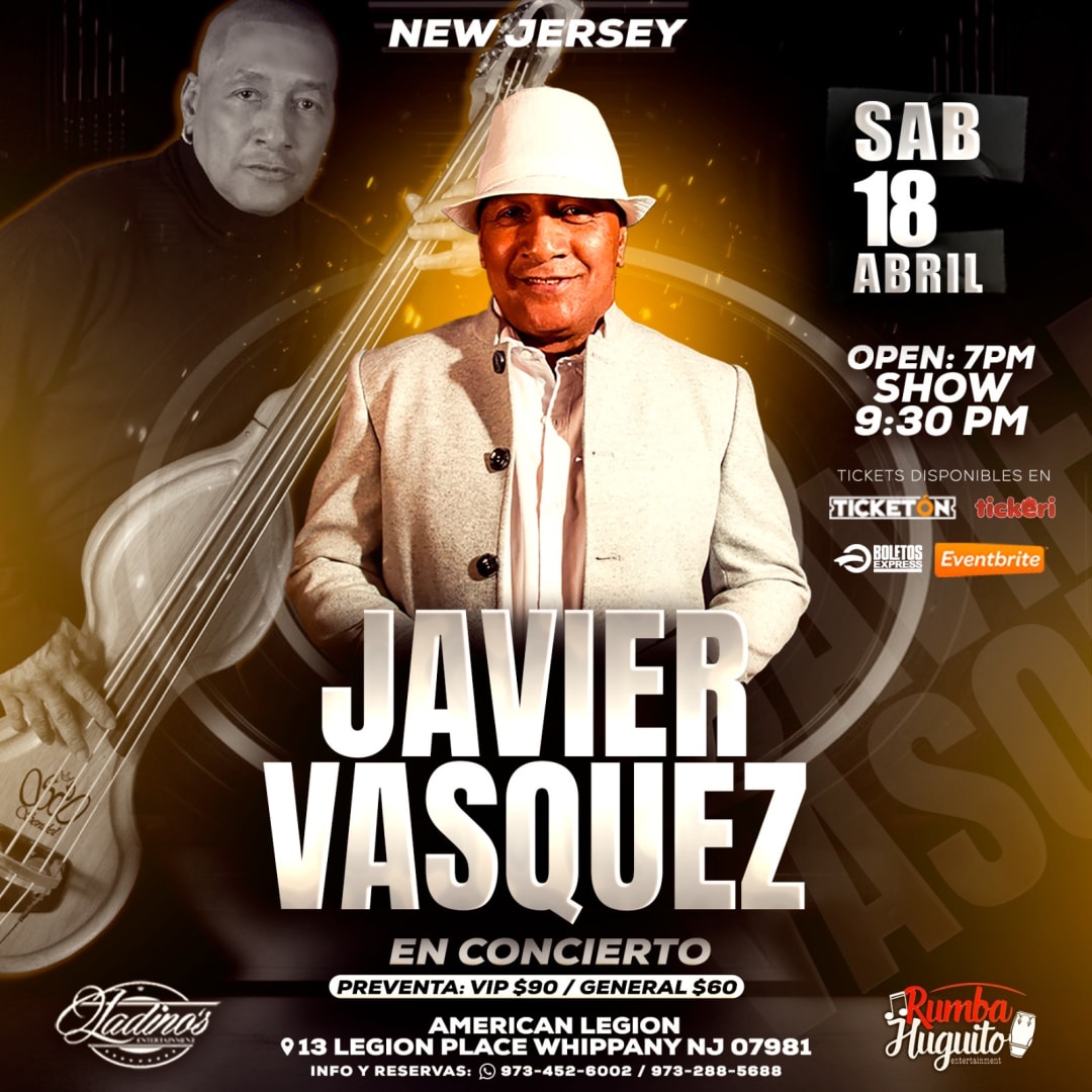 JAVIER VASQUEZ in Whippany - Tickets 2026-04-18 | American Legion