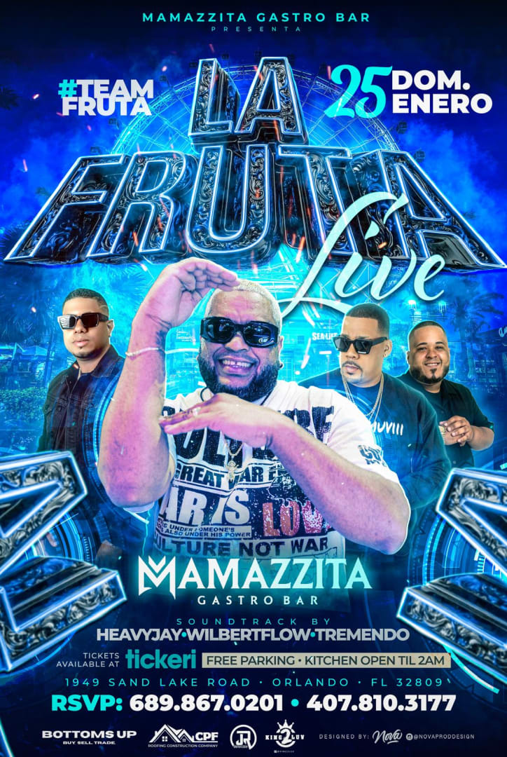 LA FRUTA EN VIVO! in Orlando - Tickets 2026-01-25 | Mamazzita lounge