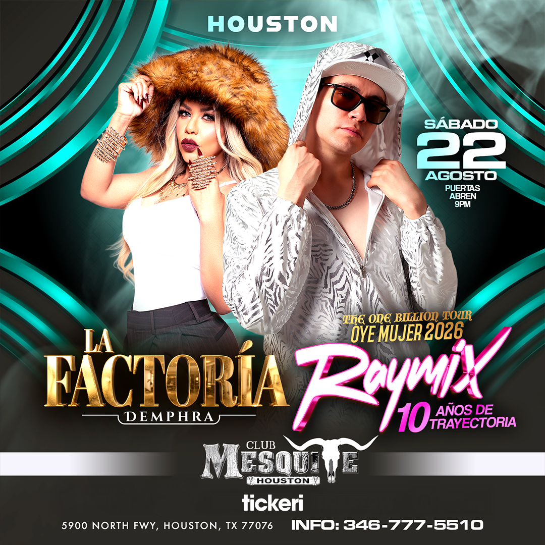 Demphra de la Factoria con Raymix en concierto en Houston