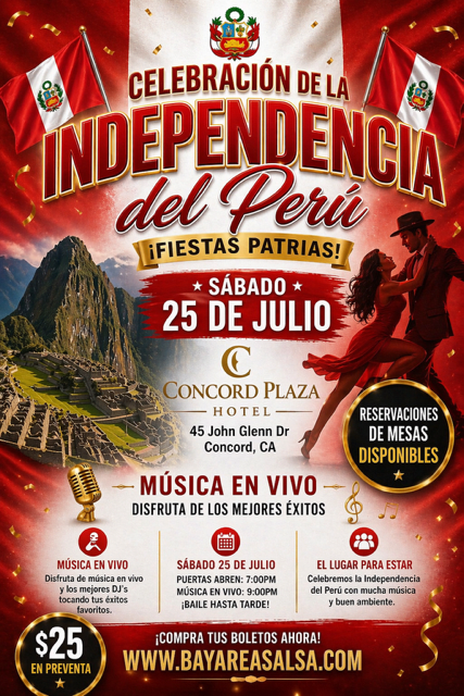 Celebracion De La Independencia de Peru con Julio Bravo y su orquesta