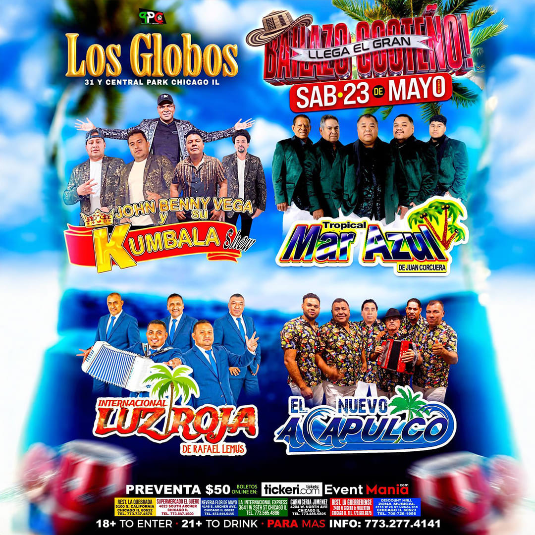 Great Coastal Dance at Los Globos with Mar Azul, Luz Roja and more