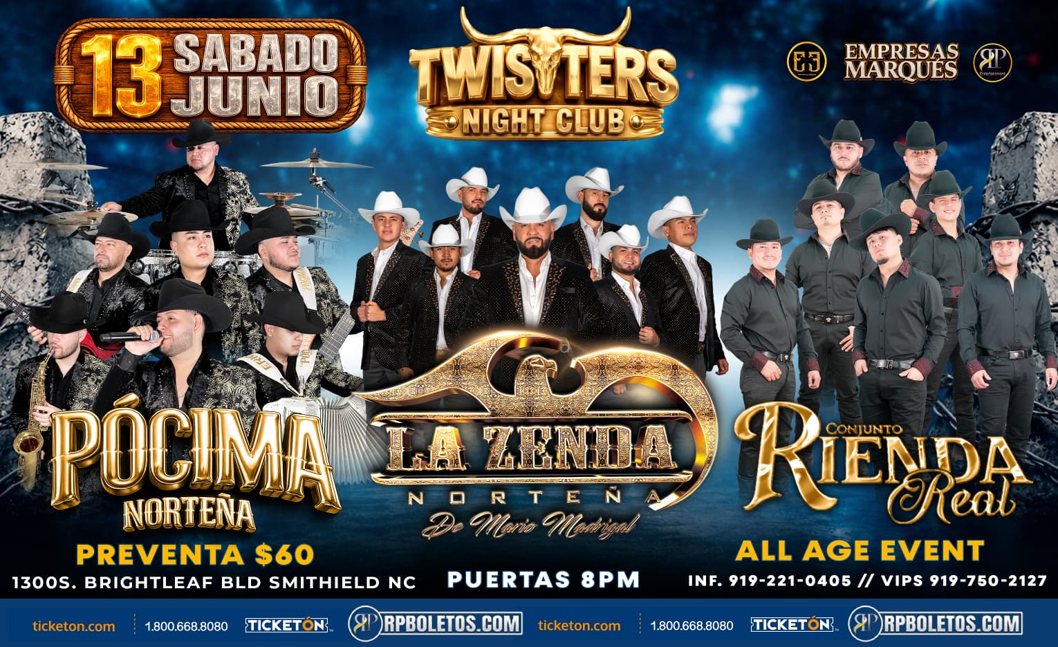 Pocima Norteña & La Zenda Norteña & Conjunto Rienda Real in concert