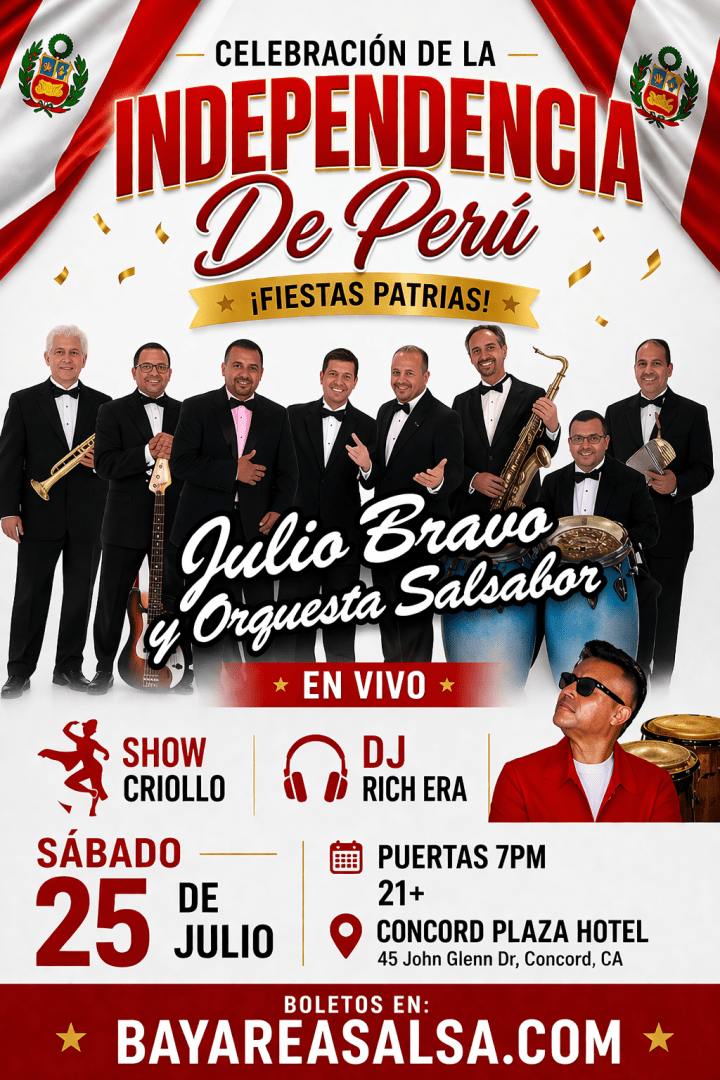 Celebration of the Independence of Peru with Julio Bravo and his orchestra