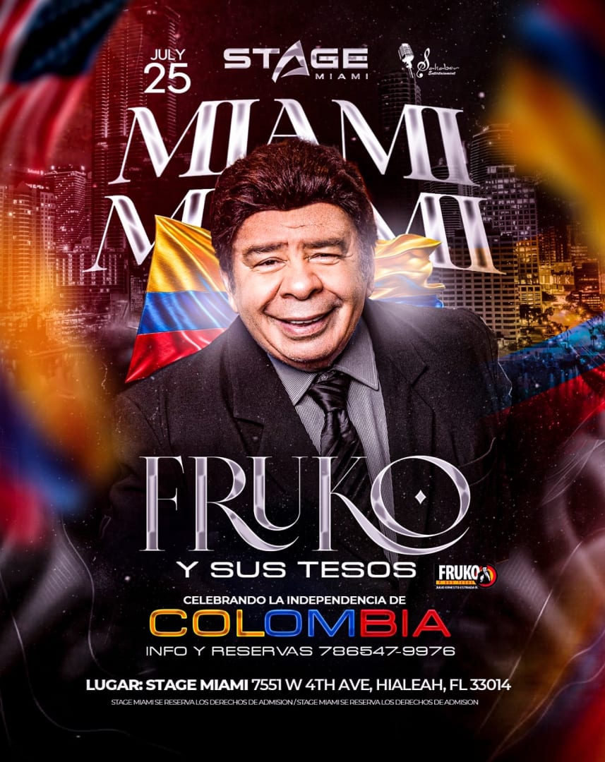 FRUKO AND HIS TREASURES IN MIAMI CELEBRATING THE INDEPENDENCE OF COLOMBIA