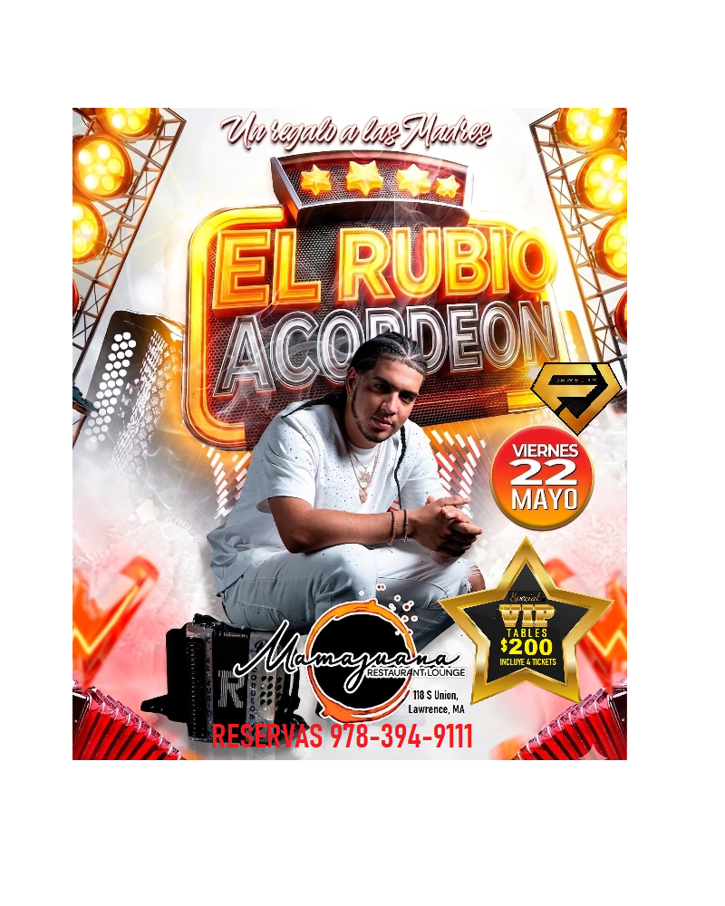 RUBIO ACORDEON en Mamajuana Lawrence 22 de mayo