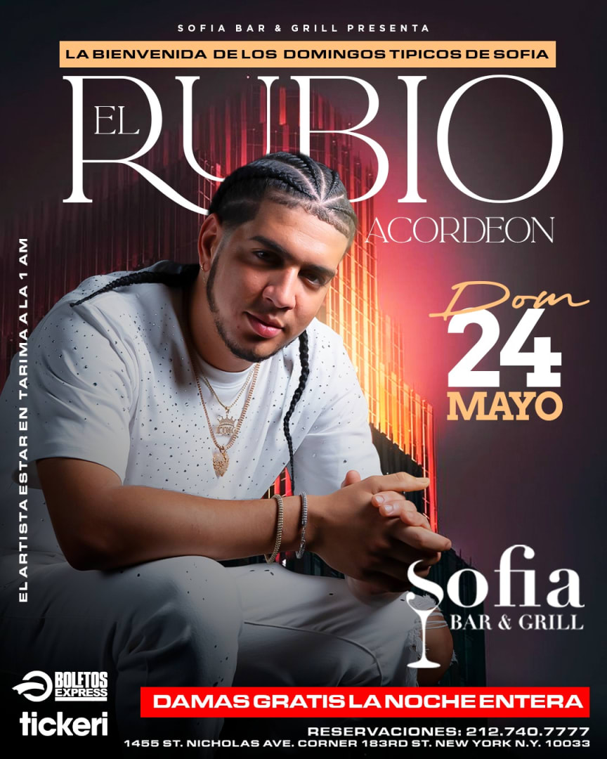 EL RUBIO ACORDEON, DAMAS GRATIS CABALLEROS $25.00